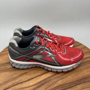 Brooks Adrenaline GTS 16 Shoes Mens Size 9.5 D Red Gray Running Comfort Walking